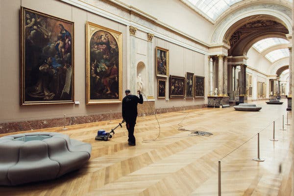 The Louvre, in Paris, before it reopened Monday. 