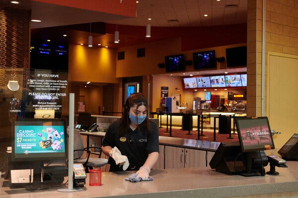 Theaters have instituted safety procedures like limiting capacity and aggressive cleaning.